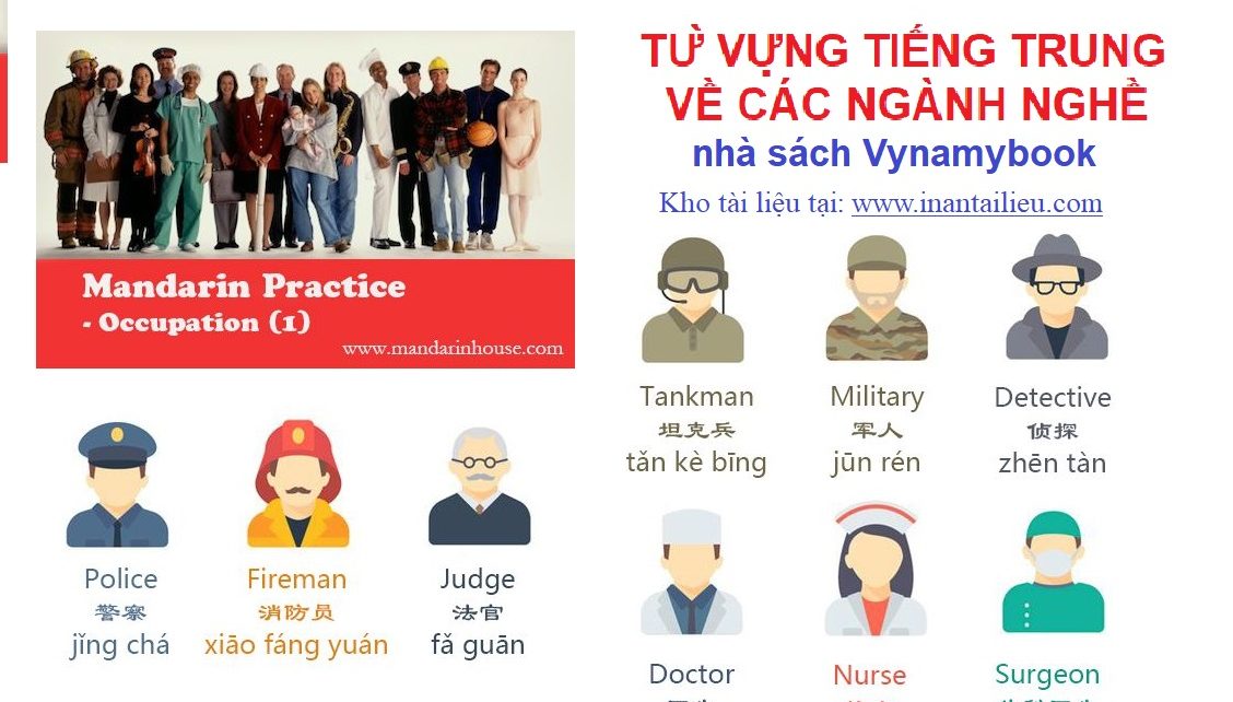 Từ vựng tiếng Trung về các ngành nghề - Kho tài liệu học tiếng Trung